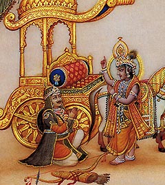 Arjuna would shoot his arrows and the impact of these arrows would be so much that Karna’s chariot would go back by 25-30 feet. People who witnessed this were amazed by the skills of Arjuna.